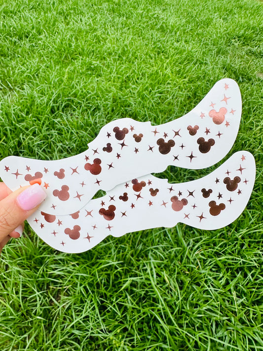 Rose Gold Metallic Mouse Face Freckle Temporary Tattoos