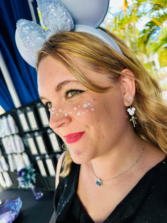 White Snowflake Face Freckle Temporary Tattoos